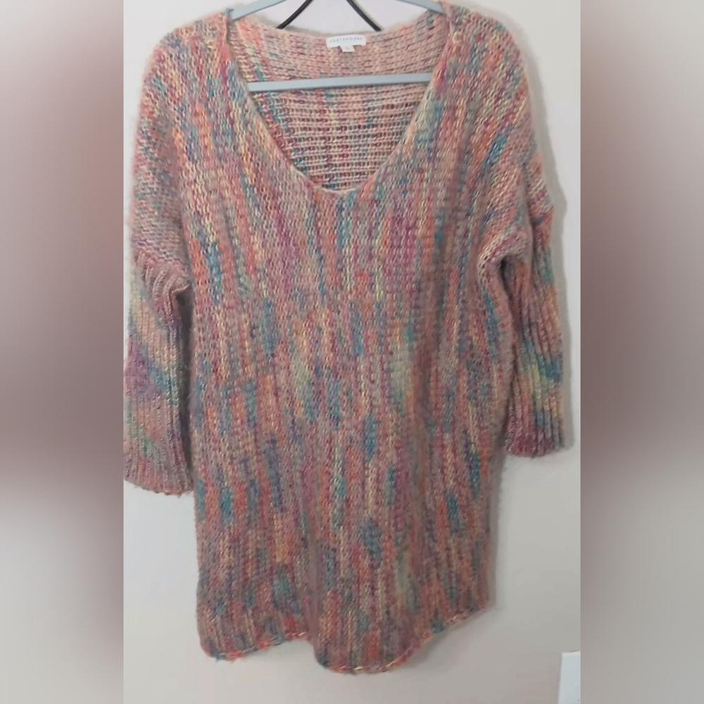 Earthbound Trading Company Chunky Knit Colorful Oversized Sweater